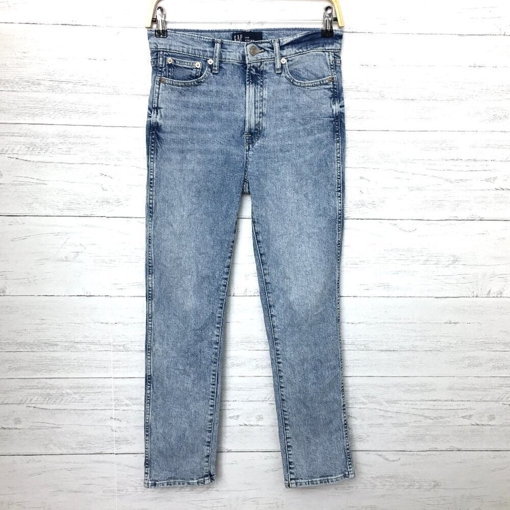 Gap Denim Women's Jeans High Rise Vintage Slim Straight Leg Light Wash size 0